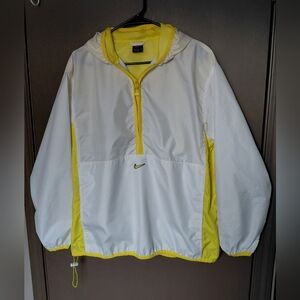 Nike White and Yellow Hooded Windbreaker